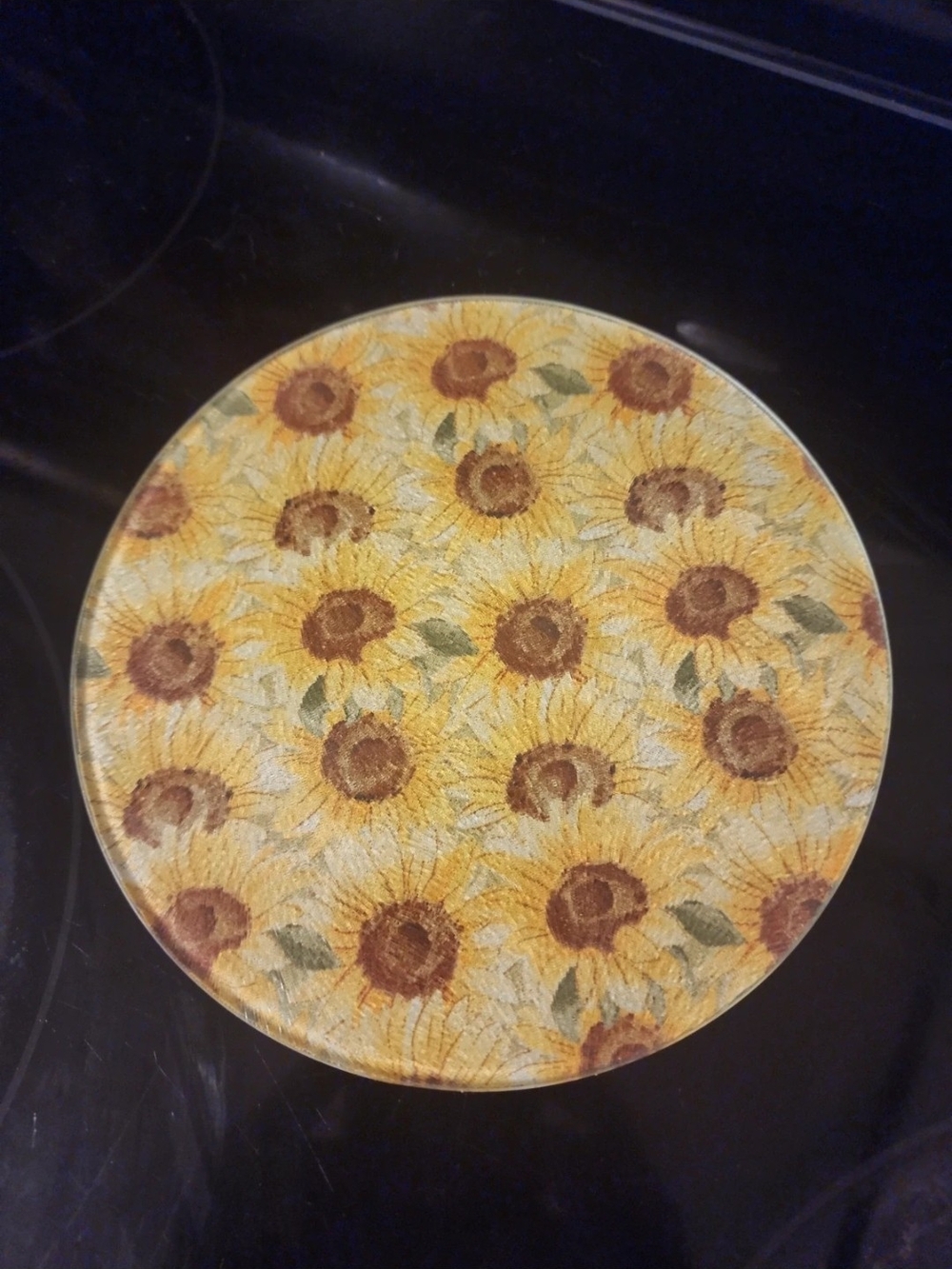 Sunflower Pattern Ceramic Serving Plate - Yellow